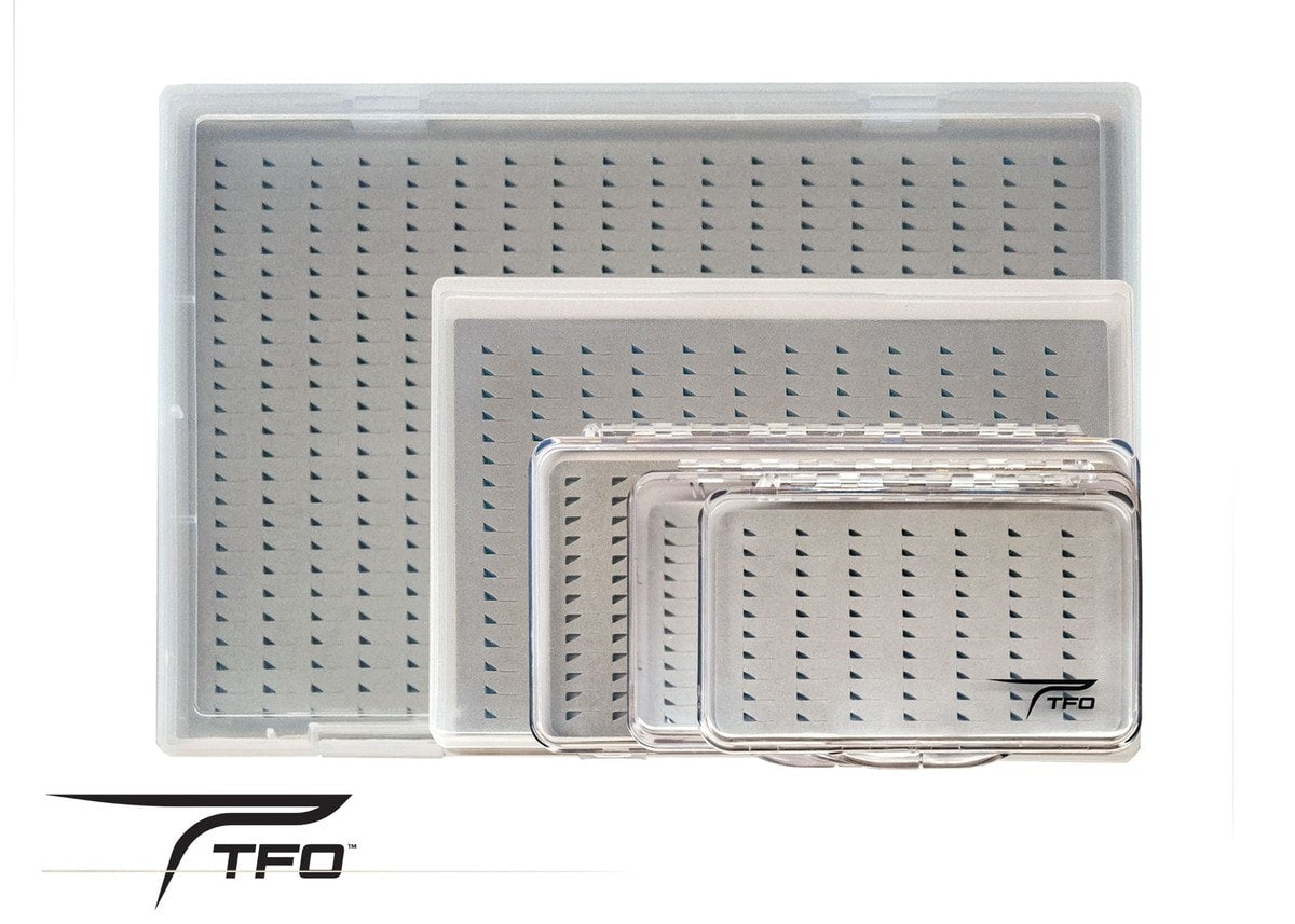 TFO CLEAR FLY BOXES WITH SLIT FOAM